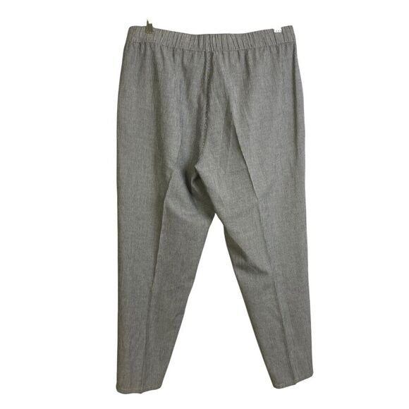 Eileen Fisher Organic Linen Tapered Pants Womens Multi Striped Crop Size Large - Picture 2 of 8